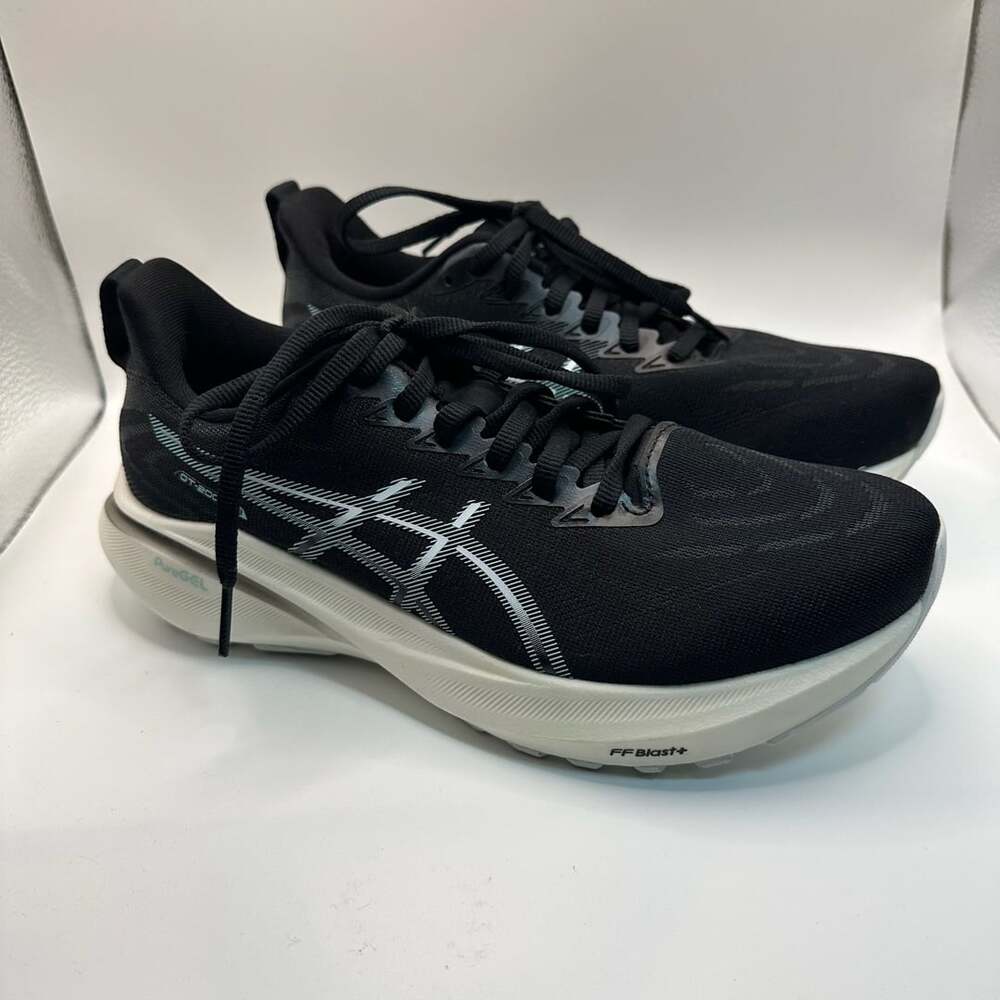 Asics GT-2000 13 Womens Running Shoes Size 6.5 Black White Sneakers Athletic